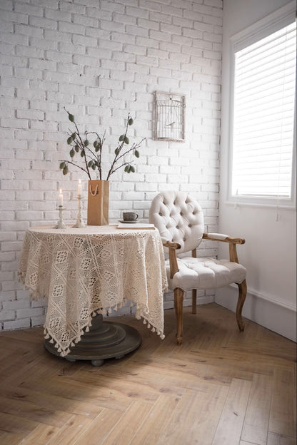 Handmade Crochet Pure Cotton Tablecloth