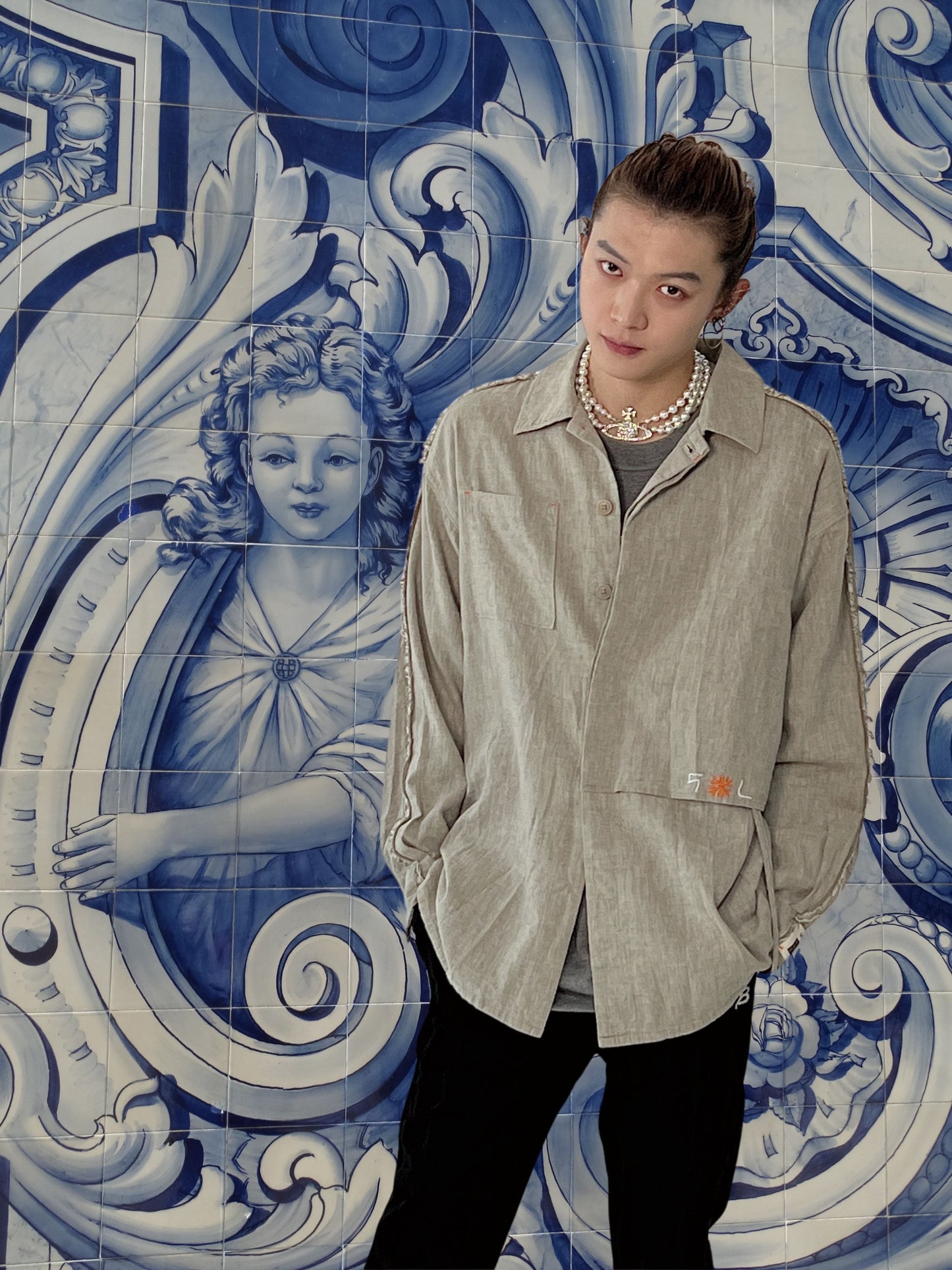 Unisex YULU Linen Urban Fashion Mélange Casual Shirts