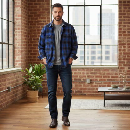 Men’s Casual Plaid Flannel Shirt